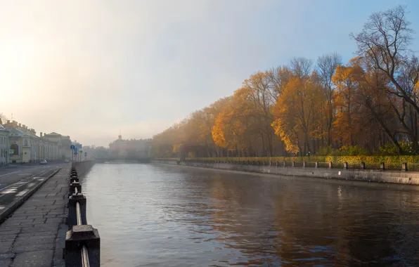 Осень, небо, природа, город, река, Санкт-Петербург, канал, Эдуард Гордеев
