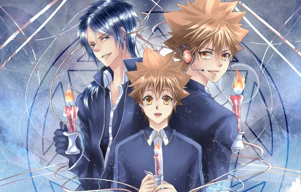 Узоры, парни, трио, Katekyo Hitman Reborn, Учитель мафиози Реборн