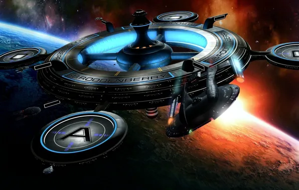 Космос, планета, звёзды, платформа, starbase roddenberry dawn