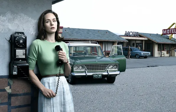 Картинка авто, девушка, ретро, 1965, история, California, Studebaker, Motel