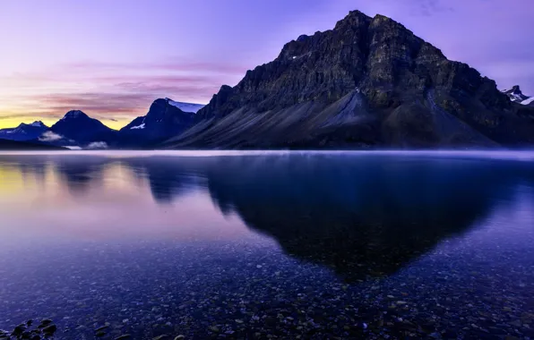 Лето, Канада, Banff National Park, Canada, Summer, национальный парк Банф, Evening Lake, Вечернее озеро