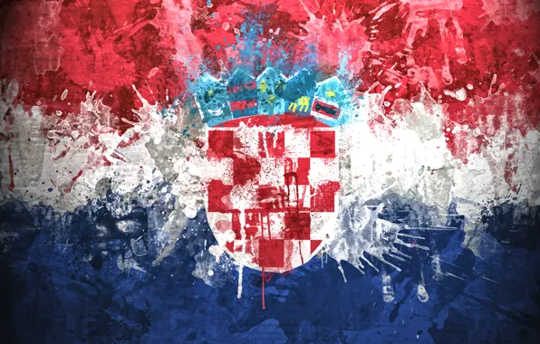 Картинка краски, флаг, герб, Хорватия, Republika Hrvatska, Республика Хорватия