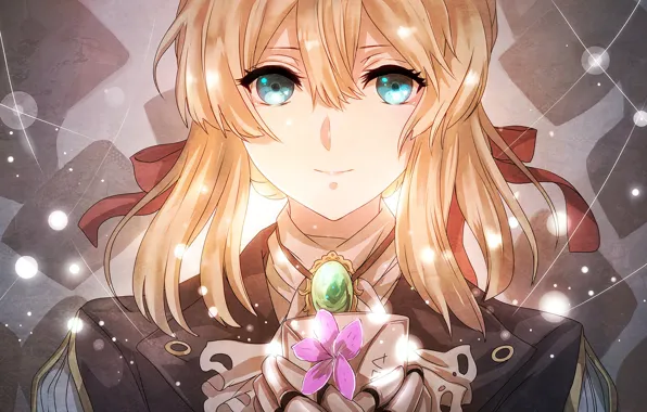Взгляд, девушка, портрет, Violet Evergarden
