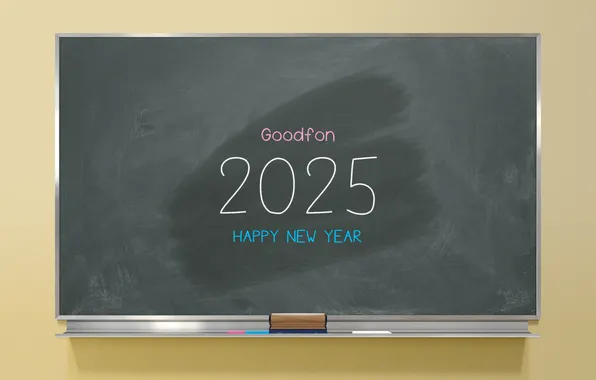 New year, happy new year, chalkboard, 2025 year