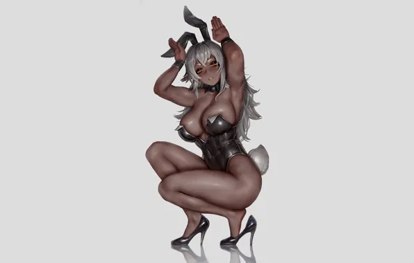 Girl, hot, sexy, anime, brown, big boobs, babe, bunny