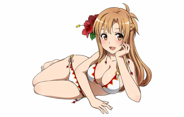 Girl, sexy, cleavage, long hair, boobs, anime, beautiful, pretty