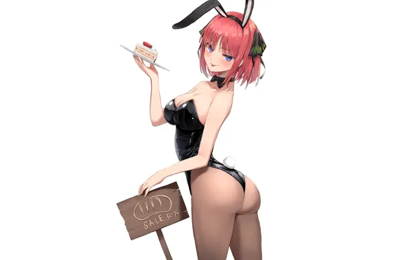 Girl, sexy, ass, cleavage, cake, red hair, boobs, anime