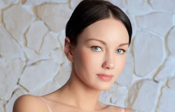 Model, eyes, brunette, actress, Loreen A, beautiful face, makeup, sexy look