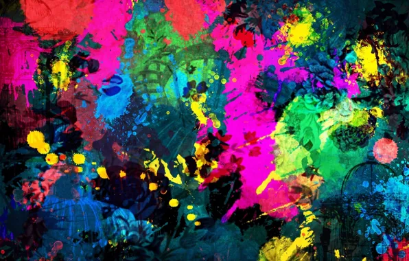 Краски, картина, пятна, Pop-art