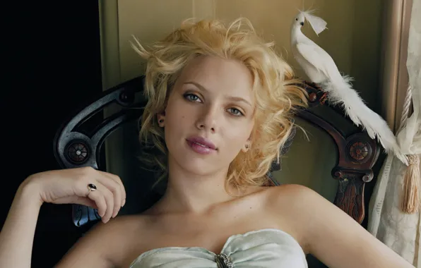 Актриса, Scarlett Johansson, стул, girl