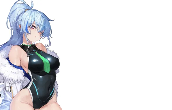 Sexy, Anime, nipples, cartoon, swimsuit, blue hair
