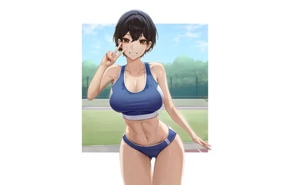 Kawaii, girl, hot, sexy, boobs, anime, short hair, pretty