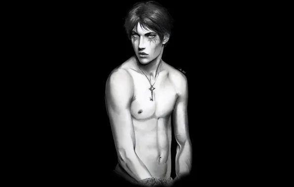 Взгляд, секси, парень, Атака Титанов, Shingeki No Kyojin, Эрен Йегер, связанный, by redwarrior3