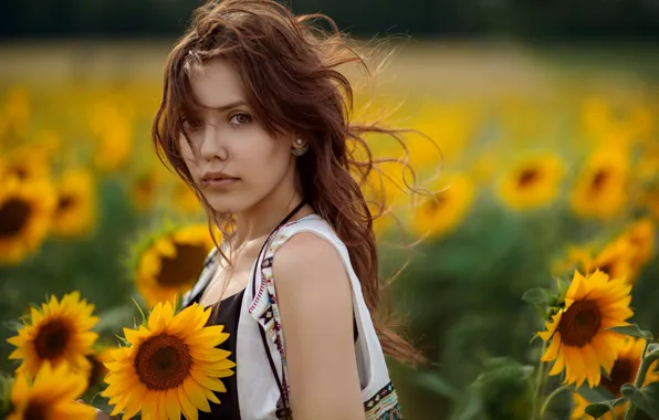 Лето, девушка, природа, портрет