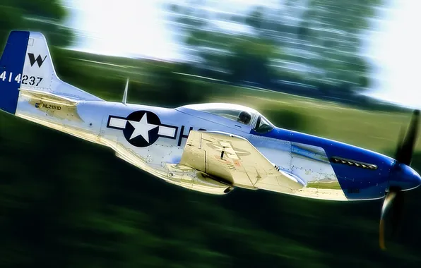 Самолет, блеск, скорость, Mustang, мустанг, истребитель, P-51, North American
