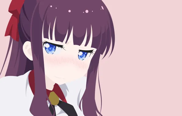 Взгляд, девушка, фон, New Game!
