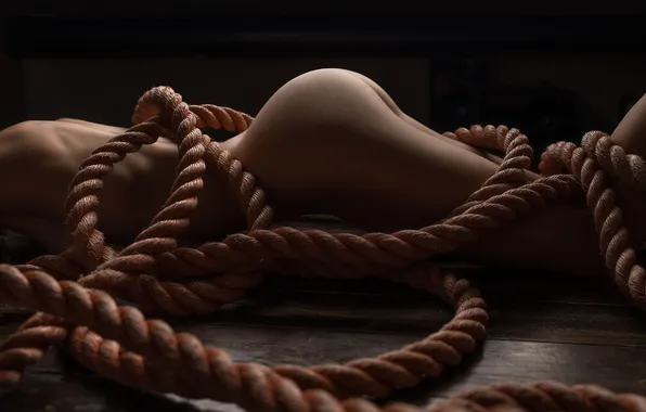 Sexy, ass, model, butt, rope