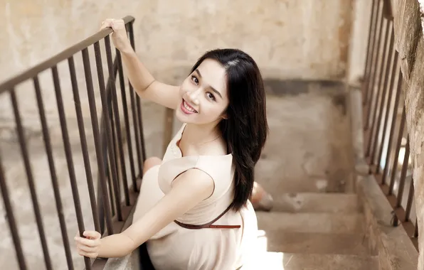 Девушка, улыбка, фон