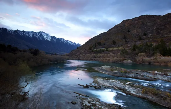 Пейзаж, горы, река