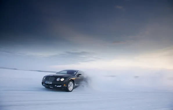 Зима, фон, Bentley, Continental GT