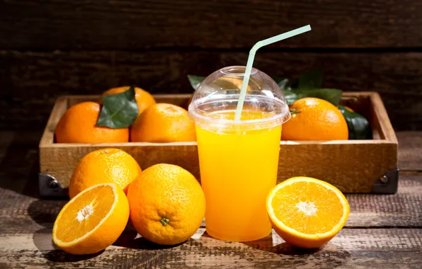 Стакан, апельсин, тень, сок, цитрус, juice, ящик, fresh