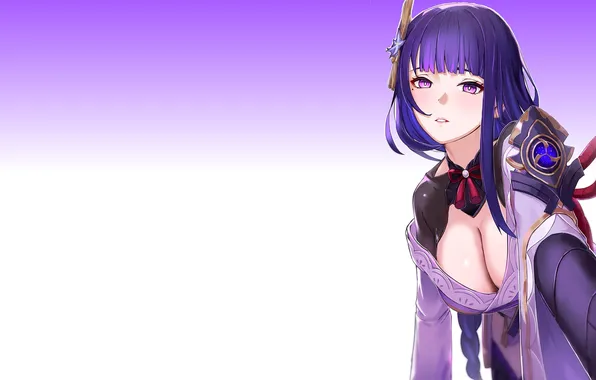 Girl, hot, sexy, cleavage, boobs, anime, red eyes, pretty