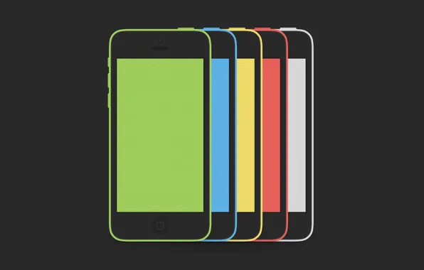 Картинка Apple, iPhone, Red, Blue, Green, White, Yellow, Hi-Tech