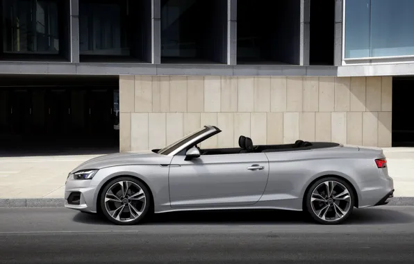 Картинка серый, Audi, кабриолет, Audi A5, в профиль, A5, 2019, A5 Cabriolet