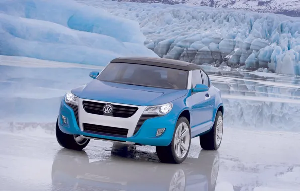 Горы, лёд, Volkswagen, Concept A