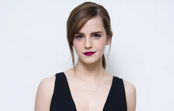 Взгляд, девушка, актриса, шатенка, Эмма Уотсон, Emma Watson, улыбается