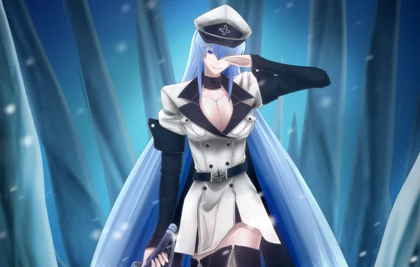 Boobs, military uniform, akame ga kill esdeath