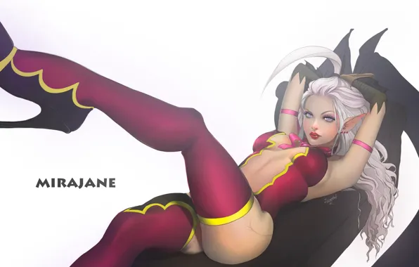 Эротика, попа, грудь, девушка, ноги, аниме, fairy tail, mirajane