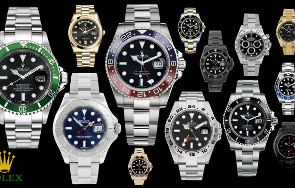 Poster, time, watch, clock, collection, mix, rolex