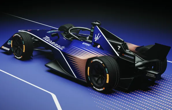 Maserati, вид сбоку, вид сзади, гоночный болид, Tipo, 2023, Folgore, Maserati Tipo Folgore