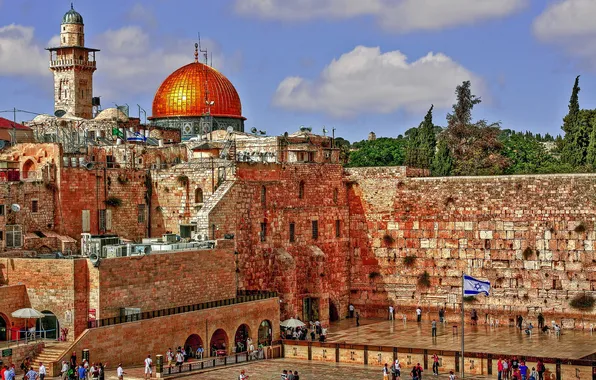 Картинка небо, Иерусалим, Израиль, стена плача, хрАм