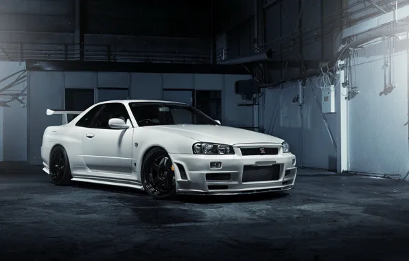 GT-R, White, R34