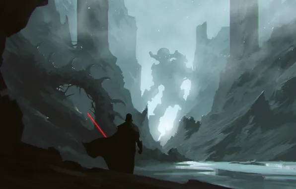 Расщелина, Darth Vader, огромный робот