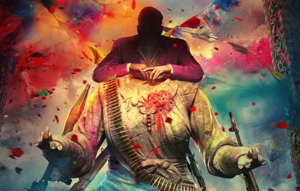 Краски, статуя, патроны, пулемёт, рпг, far cry, Пэйган Мин, паган мин
