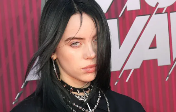 Украшения, брюнетка, певица, singer, Billie Eilish, Билли Айлиш