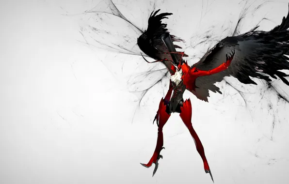 Игра, крылья, существо, аниме, демон, арт, персона, Persona