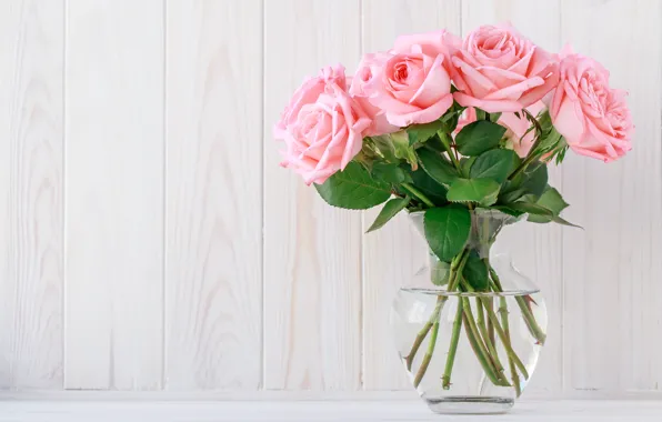 Картинка стол, розы, букет, розовые, Azarova