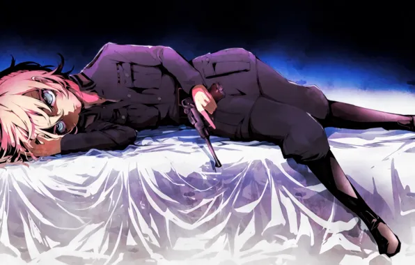 Anime, anime girls, Luger P08, Youjo Senki, Tanya Degurechaff