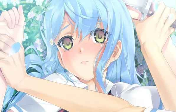Japanese, bishoujo mangekyou, blue hair, rape