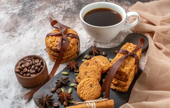 Картинка кофе, печенье, чашка