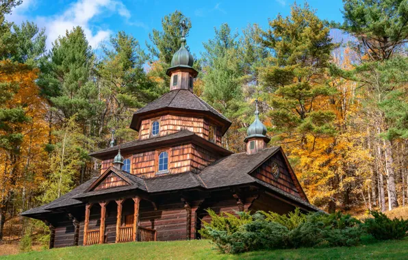 Nature, wood, church, orthodox