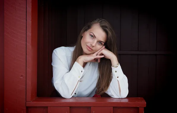 Взгляд, девушка, волосы, блузка, Violeta