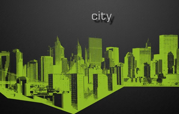 City, город, зеленый, черный