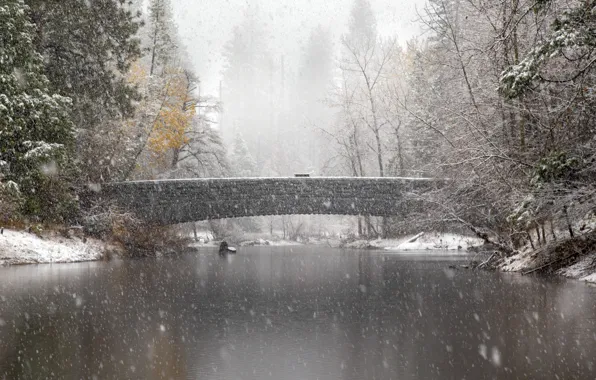 Зима, Winter, Yosemite Valley