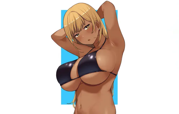 Girl, sexy, cleavage, boobs, sexy girl, anime, beautiful, short hair