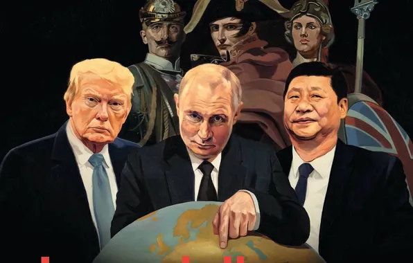 Китай, США, Россия, Арт, Владимир Путин, Дональд Трамп, Си Цзиньпин, Imperialismus